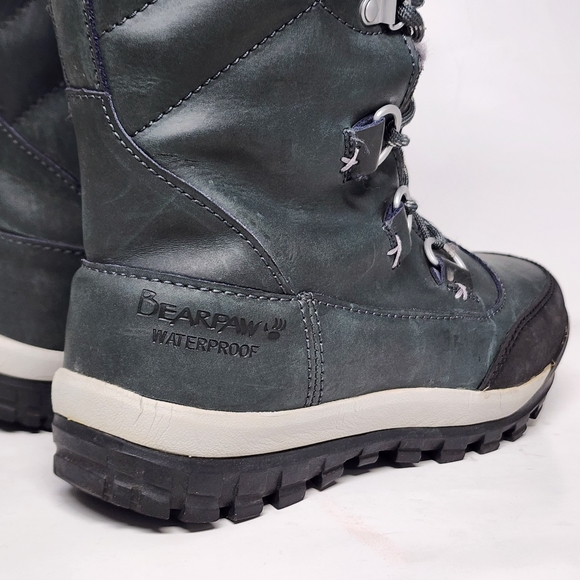 Bearpaw Womens Isabella Gray Wool Waterproof Sheepskin Snow Boots Shoes Size 7 - Picture 6 of 9